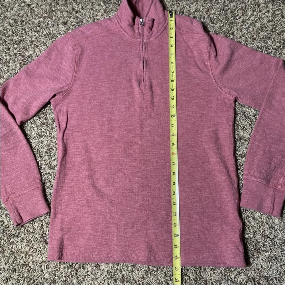 J.Crew Sweater Mens M Pink Knit Goods Pullover 1/4 Zip 100% Cotton Long Sleeve